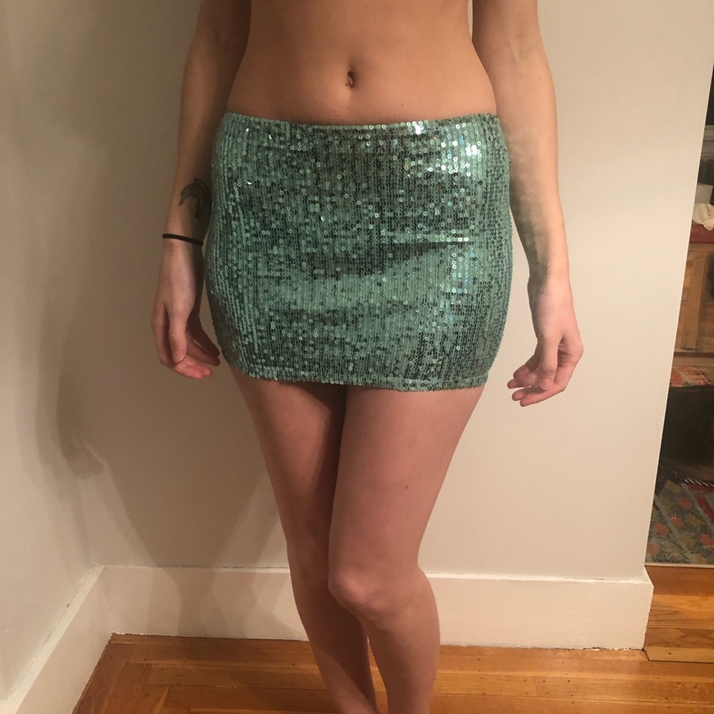 SOLD Bundle of 2 Pink and Blue Sequins Mini Skirts